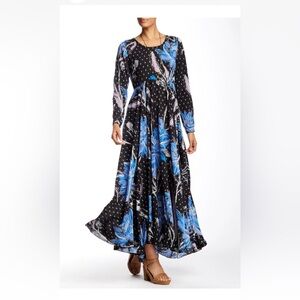 Free people Y2K maxi with cool peek a boo buttons down the back